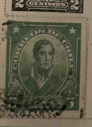 Antigua 1876 5 Centavos Postage Stamp with Face of Bolivar