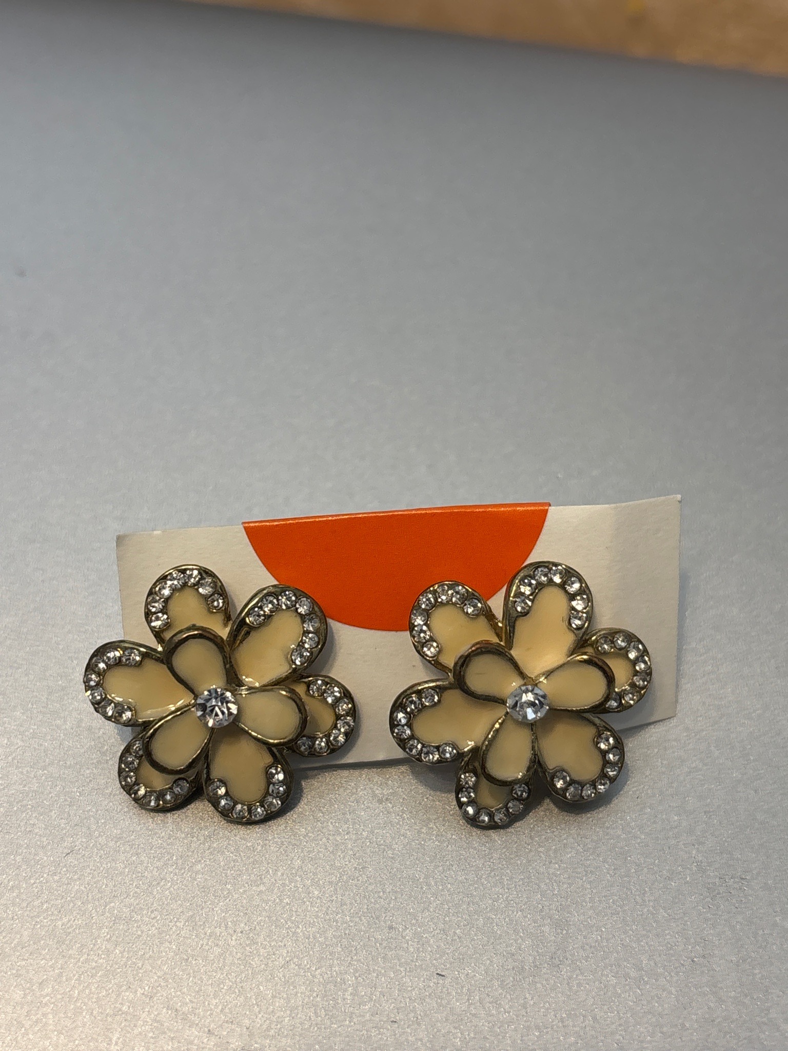 Submitted photo of Enamel and Rhinestone Floral Costume Earrings