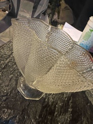 Clear Pressed Glass Divided Serving Dish