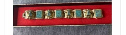 Egyptian Revival Turquoise Panel Bracelet