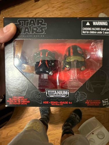 Star Wars The Black Series Titanium Series Die-Cast Helmets (First Order TIE Fighter Pilot & Poe Dameron)