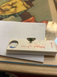 Vintage Filigree Ring with Green Stone