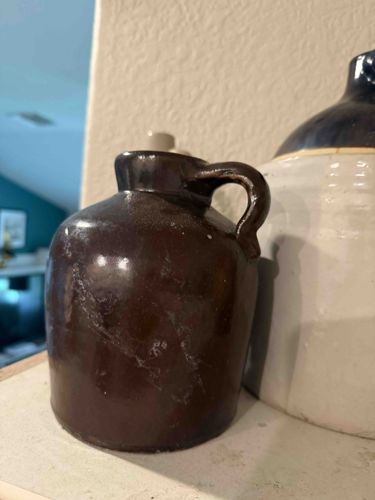 Antique Stoneware Pottery Jug (Whiskey/Pickle/Molasses Jug)