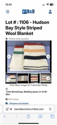 Hudson Bay Style Striped Wool Blanket