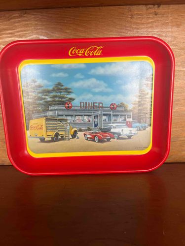 Vintage Coca-Cola Diner Scene Tin Tray