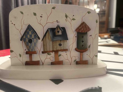 Wooden Birdhouse Napkin Holder