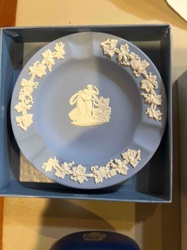 Wedgwood Jasperware Ashtray (Classical Blue with White Relief)