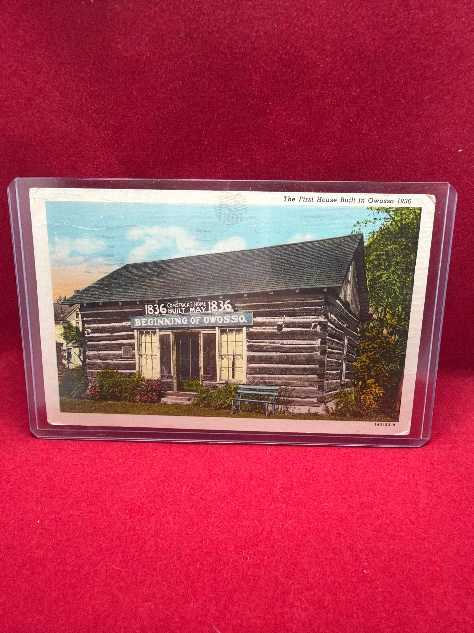 Submitted photo of Vintage Linen Postcard Depicting The First House Built in Owosso (not authenticated)
