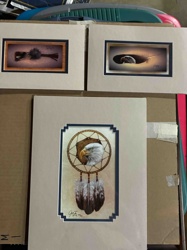 Collection of Three Matted Prints with Wildlife and Native American Themes