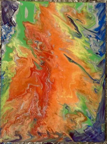 Abstract Acrylic Pour Painting