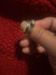 Two-Tone Gold-Toned Diamond Engagement/Anniversary Ring
