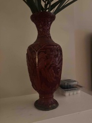 Carved Red Lacquer Vase
