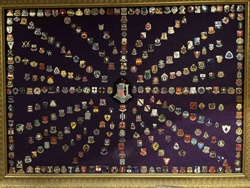 Framed Collection of Military Unit Insignia Pins
