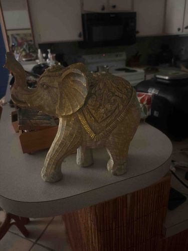 Carved and Gilt Elephant Figurine