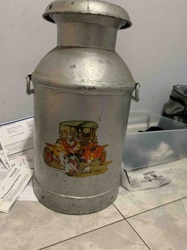 Vintage Decorative Milk Can with Ford 1910 Decal