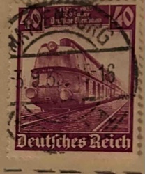 Deutsches Reich 40 Pfennig Train Commemorative Stamp