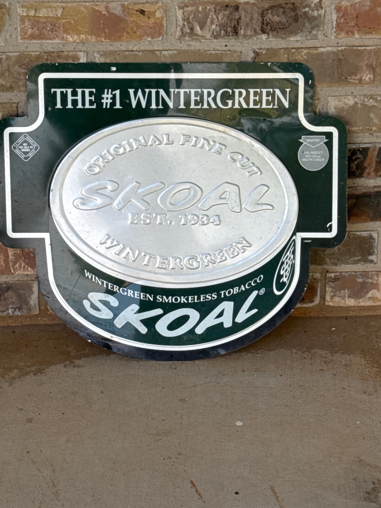 Submitted photo of Skoal Wintergreen tin sign (not authenticated)