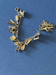 Vintage Silver-Toned Charm Bracelet with Assorted Charms