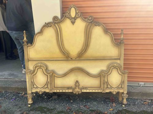Vintage Rococo Revival-Style Full/Queen Size Headboard and Footboard