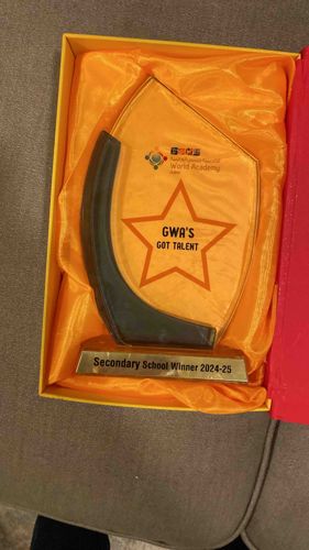 Gems World Academy Dubai GWA's Got Talent Secondary School Winner 2024-25 Glass Trophy