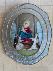 Our Lady of the Rosary Framed Print (Scalloped Frame)