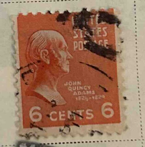 Used United States 6 Cents John Quincy Adams Postage Stamp