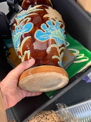 Japanese Glazed and Enamel-Decorated Ceramic Vase