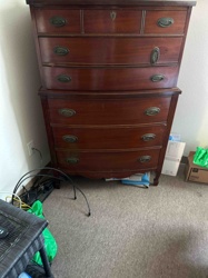 Vintage Federal Style Mahogany Highboy Dresser