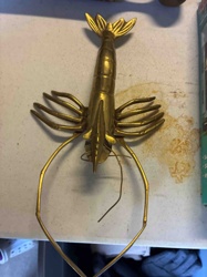 Brass Shrimp/Prawn Sculpture