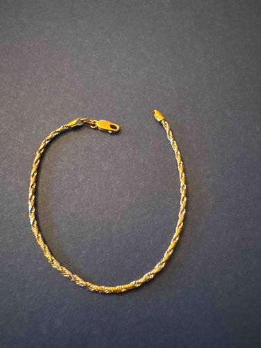 14K Gold 7-inch Twisted Rope Chain Bracelet