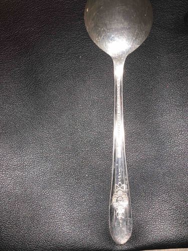Art Deco Silver-Plated Ladle with Floral and Geometric Engraving