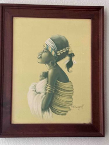 Framed Portrait Print of an African Woman