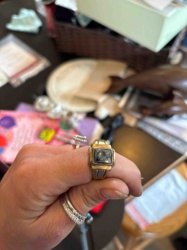 Two-Tone Rectangular Cabochon Ring
