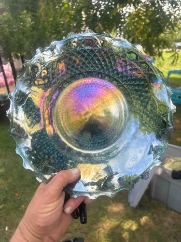 Iridescent Carnival Glass Bowl/Plate