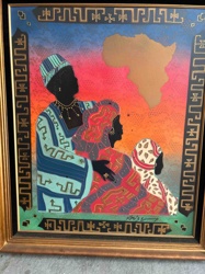 African Family Silhouette Painting