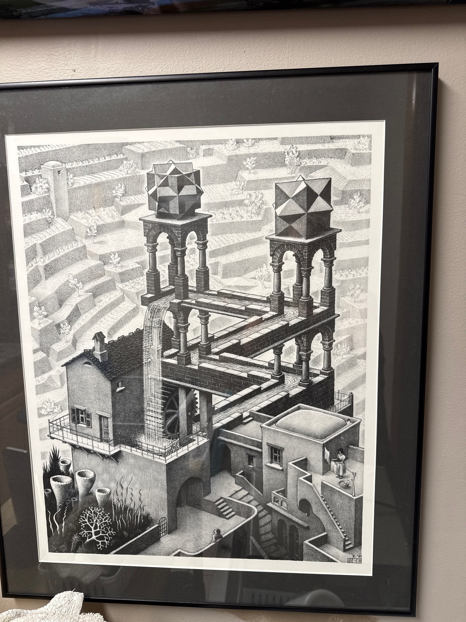 Submitted photo of Print bearing a signature reading 'M. C. Escher' (not authenticated)