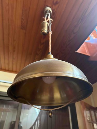 Vintage Brass Pendant Light Fixture