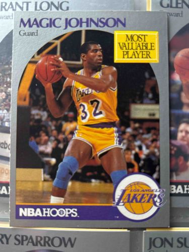 Magic Johnson 1990-91 NBA Hoops Series One #235 Most Valuable Player Basketball Card