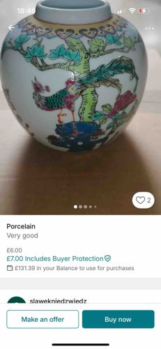 Polychrome Porcelain Jar with Avian and Floral Motifs