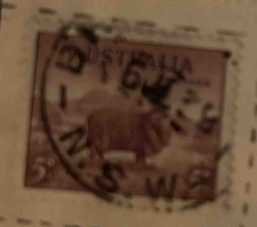 Used Australian Postage Stamp (Kangaroo and Map Series)