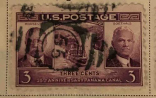 U.S. Postage 25th Anniversary Panama Canal Stamp