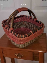 Multi-Colored Woven Basket with Dual Handle
