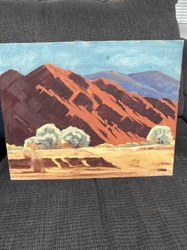 Desert Landscape Painting on Board