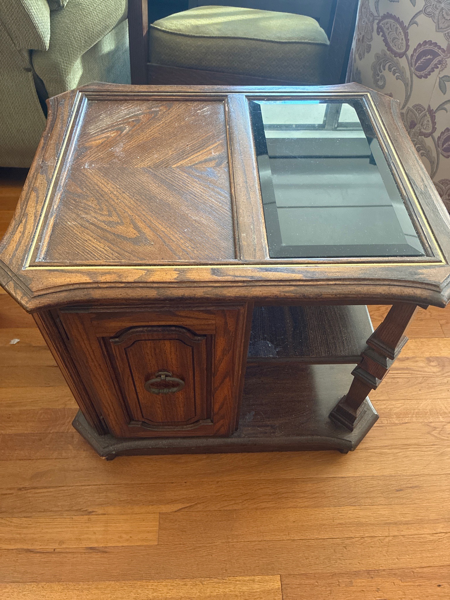 Submitted photo of Mid-Century Modern wood and glass end table