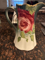 Art Nouveau Hand-Painted Floral Porcelain Pitcher