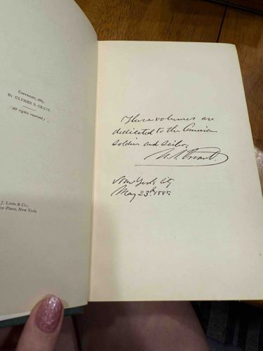 Personal Memoirs of U. S. Grant, Volume 1 (1885), First Edition with Signed Inscription