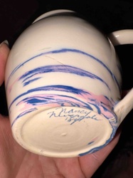 Hand-Thrown Studio Pottery Mug with Swirl Glaze