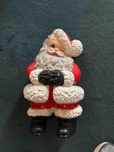 Vintage Ceramic Winking Santa Claus Figurine