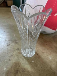 Crystal or Pressed Glass Scalloped Rim Vase