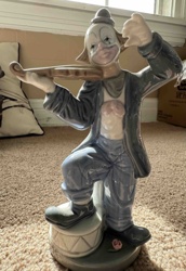 Porcelain Clown Musician Figurine